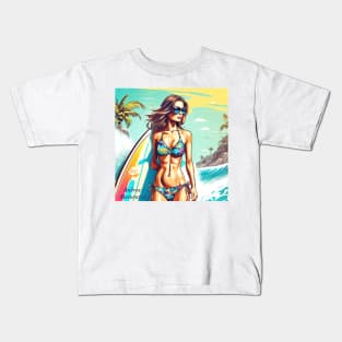 Girl Action Surf Kids T-Shirt